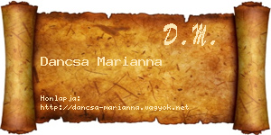 Dancsa Marianna névjegykártya